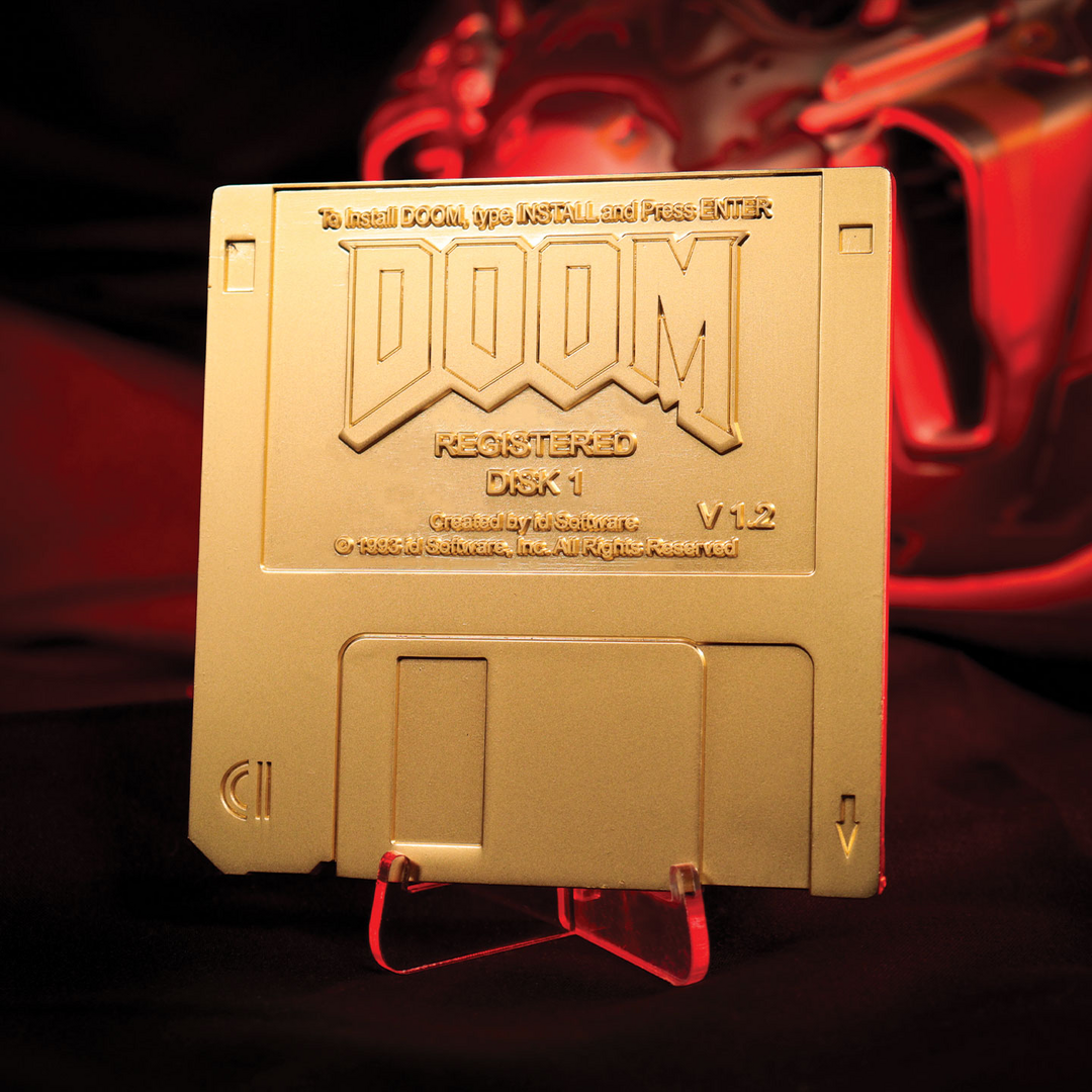 Réplica floppy disk doom gold plated ver. edición limitada fanattik