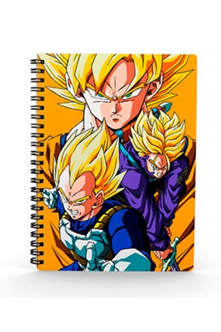 Libreta efecto 3d 30x21cm saiyans dragon ball z