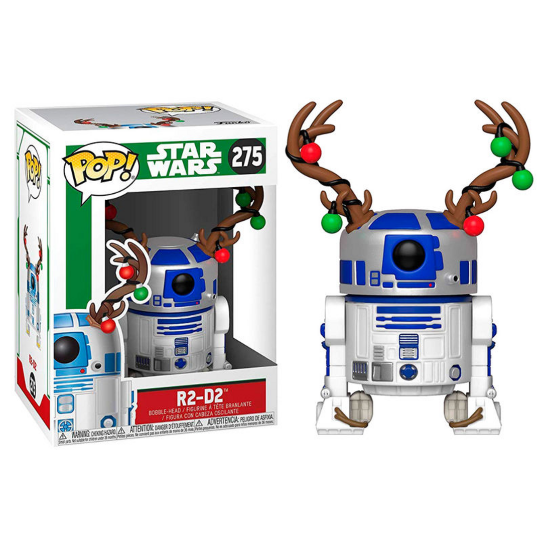 Funko POP! Bobble: Star Wars: Holiday R2-D2 Con Antlers - Figuras Miniaturas Coleccionables Para Exhibición - Idea De Regalo - Mercancía Oficial - Juguetes Para Niños Y Adultos - Fans De Movies