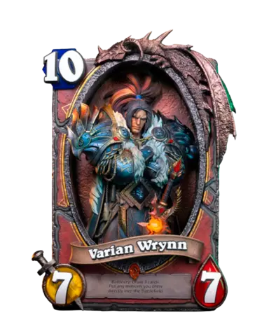 Figura Varian Wrynn World of Warcraft Hearthstone 3D Art Frame HEX Collectibles