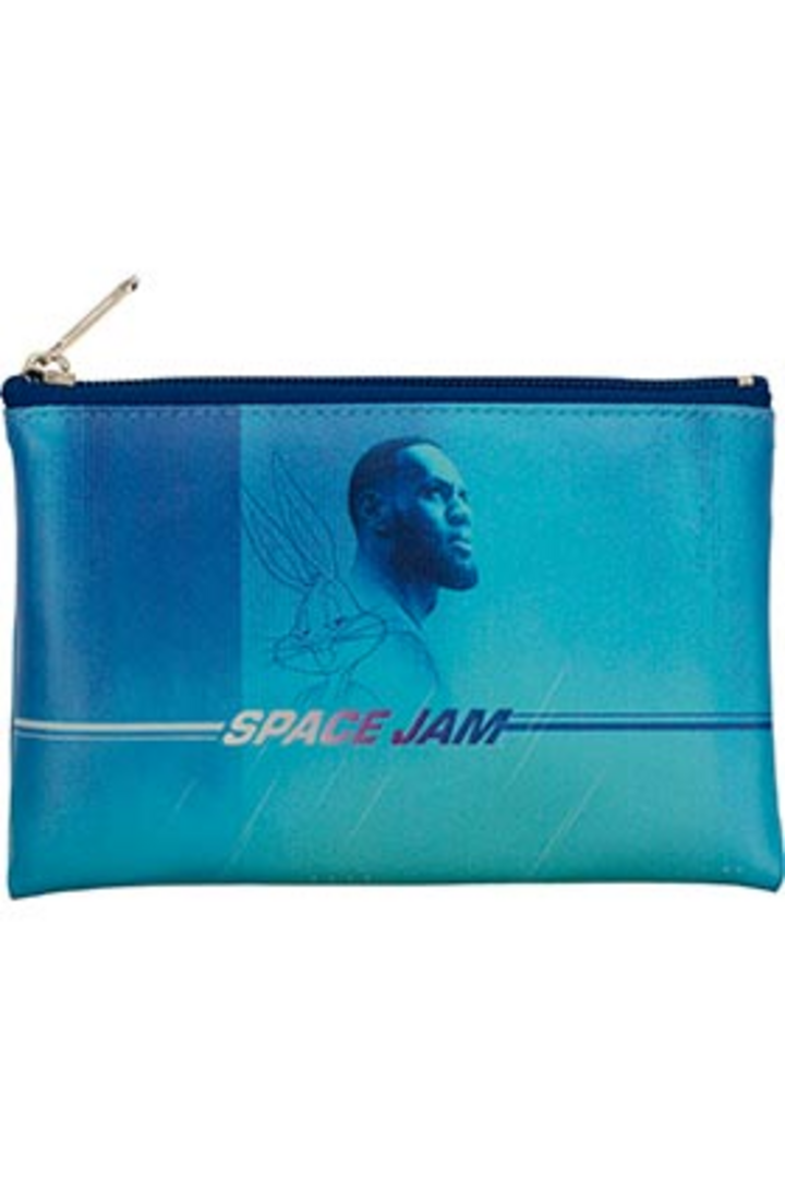 Estuche rectangular lebron azul space jam looney tunes