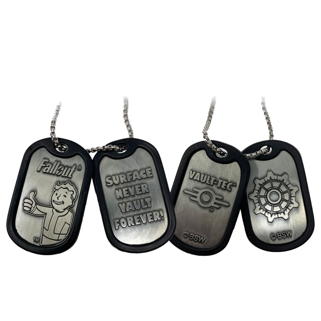 Colgantes placas fallout metal dog fanattik
