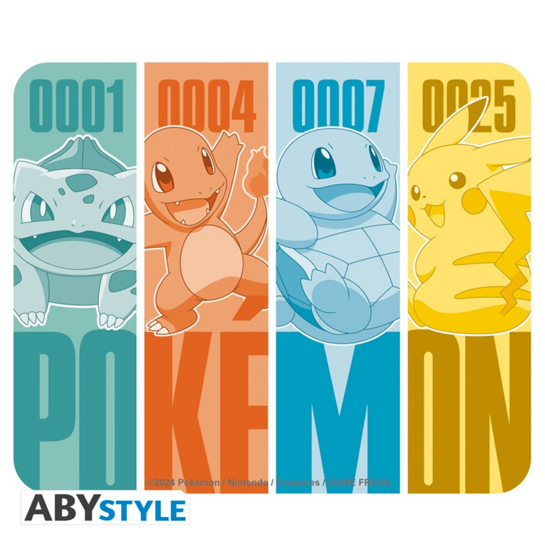 Pokémon - mousepad flexible - kanto starters