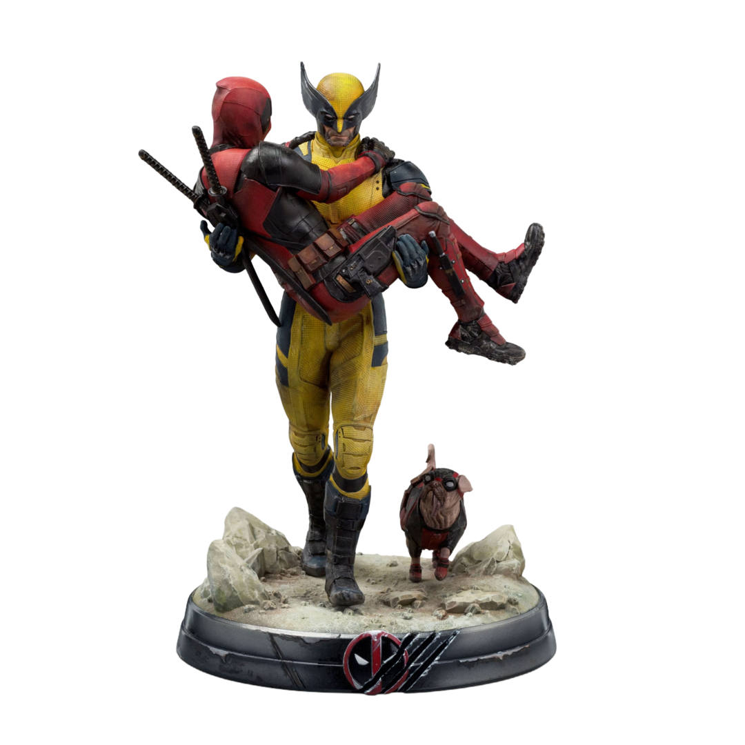 Estatua deadpool y lobezno deluxe art scale iron studios