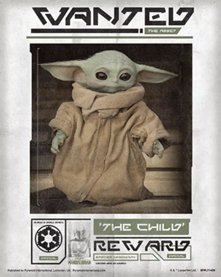 Pyramid Cuadro 3D Wanted The Child Mandalorian Star Wars
