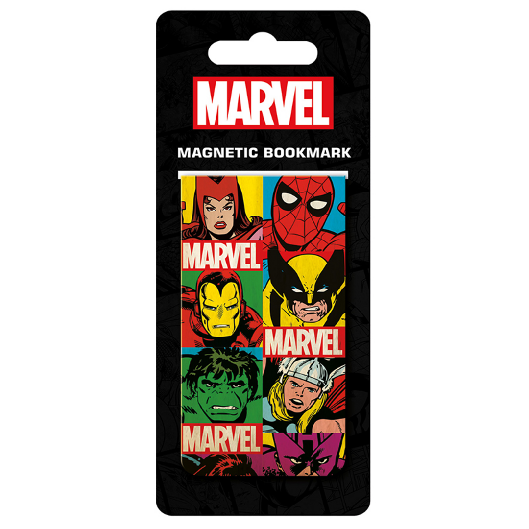 Marvel comics - punto de libro magnético retro grid