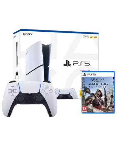 Consola PS5 Chassis E + Mando Dualsense V2 Blanco + Assassin's Creed IV: Black Flag Resynced