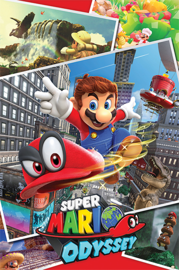 Poster nintendo super mario odyssey collage