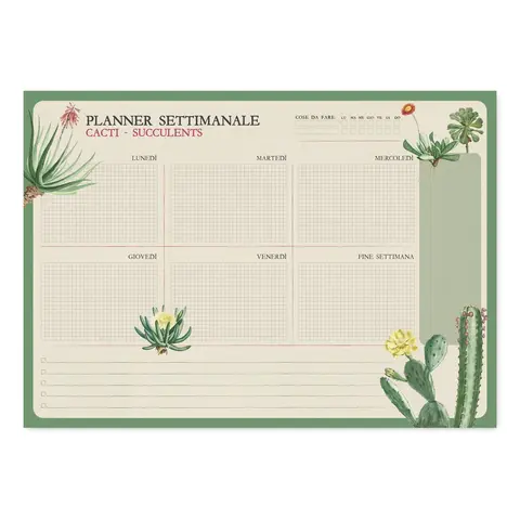 Comprar Bloc Planificador Semanal A4 Botanical Cacti Italiano Kokonote 