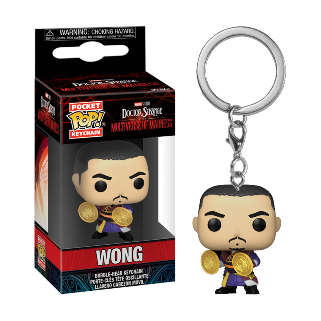 Funko Pop! Keychain Marvel: - Wong - Doctor Strange - Minifigura de Vinilo Coleccionable Llavero Original - Relleno de Calcetines - Idea de Regalo- Mercancia Oficial - Movies Fans - Minifigura
