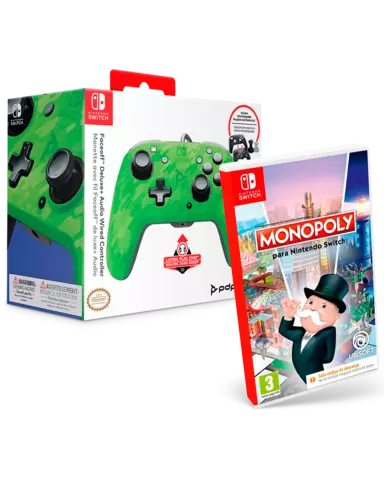 Comprar Monopoly (Código de descarga) + Mando Faceoff Deluxe con entrada de Audio y Cable Camuflaje Verde Switch Pack Mando Verde