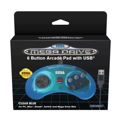 Comprar Mando Sega Mini 6-B Retro-Bit Azul (USB) 