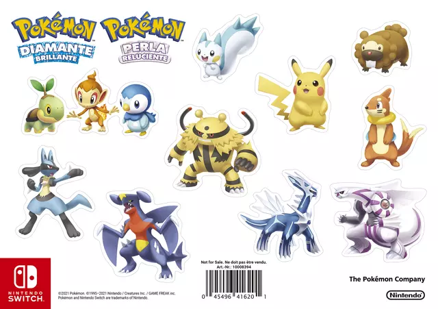 Set de Stickers Pokémon Diamante Brillante y Pokémon Perla Reluciente