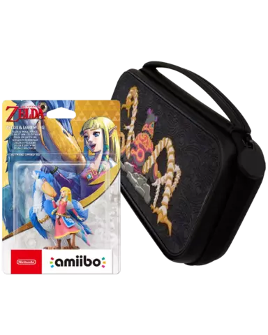 Figura Amiibo Zelda & Pelícaro (Serie The Legend of Zelda) + Funda Deluxe Switch Edición Guardián 