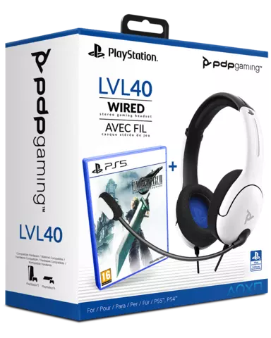 Pack Auriculares Gaming LVL 40 con Cable Blanco + Final Fantasy VII Remake: Intergrade