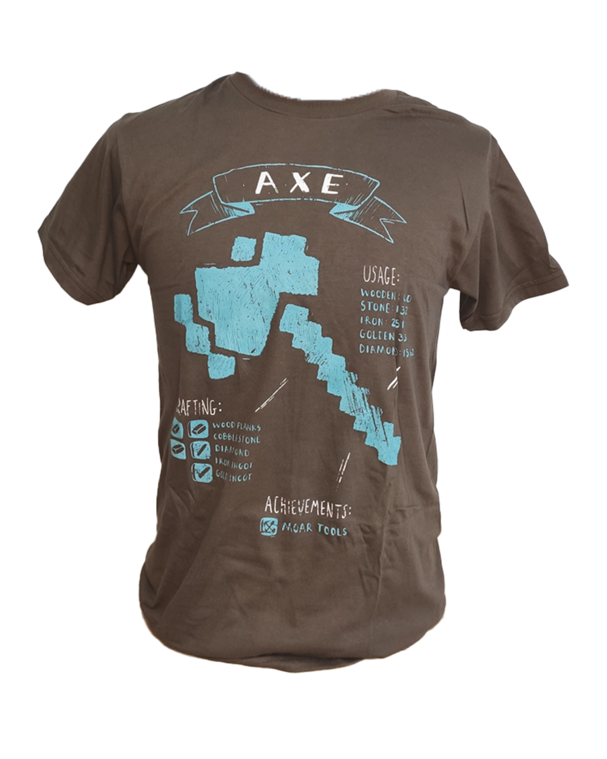 Camiseta Negra Minecraft Hacha Talla S