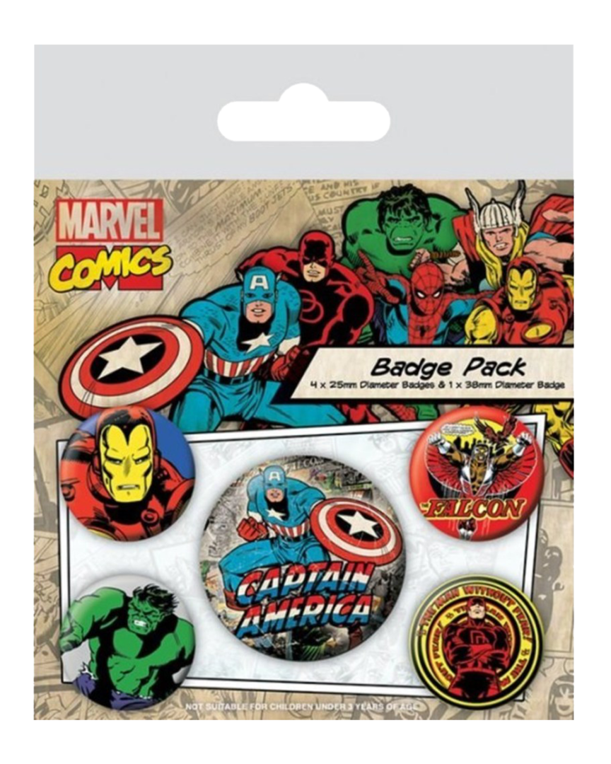 Set de chapas capitán america marvel retro