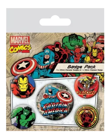 Comprar Set de Chapas Capitán America Retro Marvel Set de Chapas Capitán América