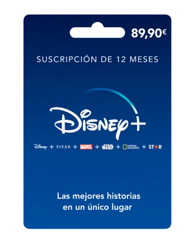 Tarjeta Regalo Disney+ 12 meses Suscripción