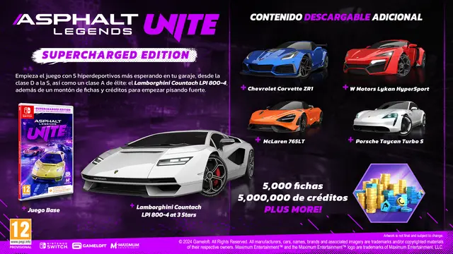 Reservar Asphalt Legends UNITE: Edición Supercharged (Código de descarga) Switch Deluxe | Código de descarga