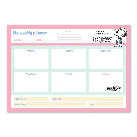 Comprar Bloc Planificador Semanal A3 Snoopy 