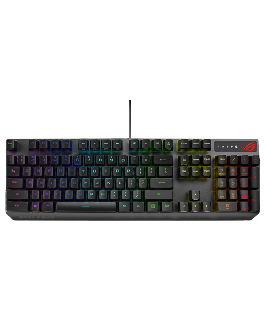 Teclado mecánico gaming asus rog strix scope rx rgb con switch óptico