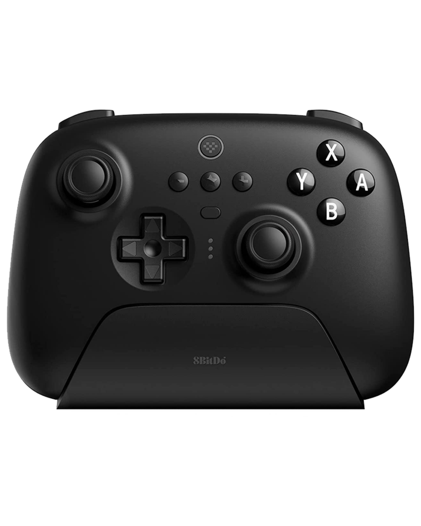 Mando ultimate 8bitdo wireless negro con base de carga para nintendo switch/pc