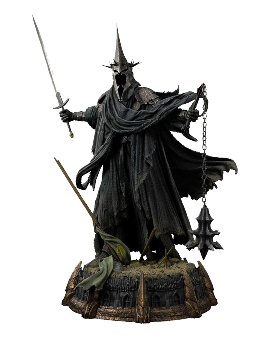 Figura rey brujo de angmar el señor de los anillos: el retorno del rey versión premium 70 cm