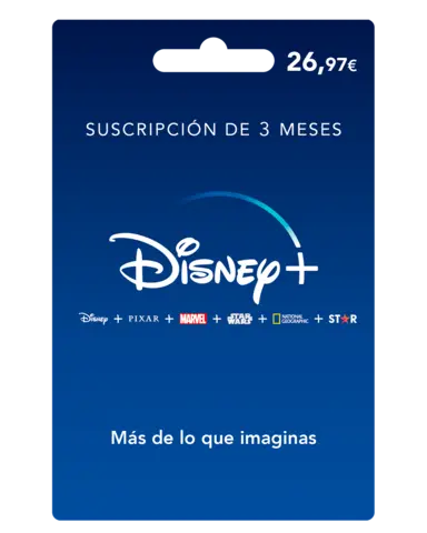 Tarjeta Regalo Disney+ 3 meses Suscripción