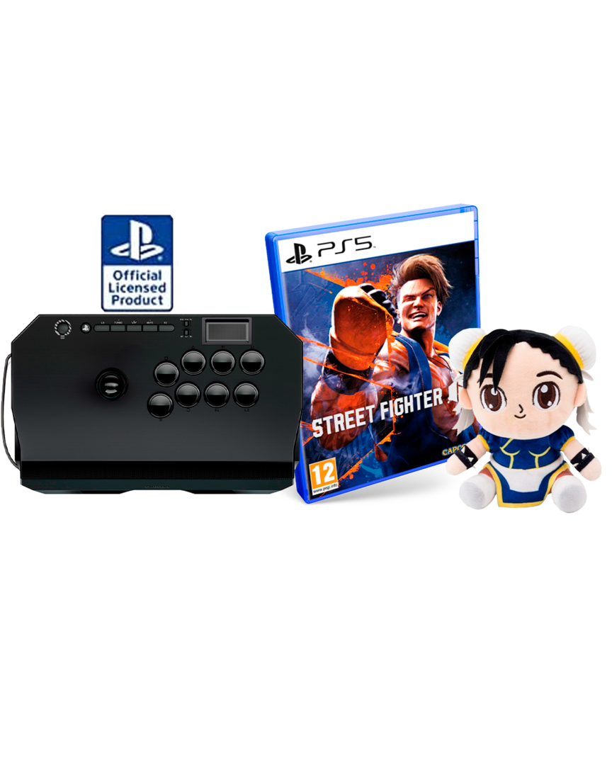 Joystick Drone 2 Qanba con Licencia Oficial Playstation + Street Fighter 6 + Peluche Chun li