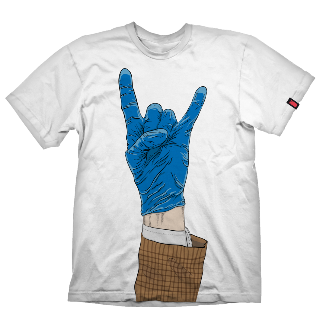 Camiseta devil horns payday 2 blanca talla m