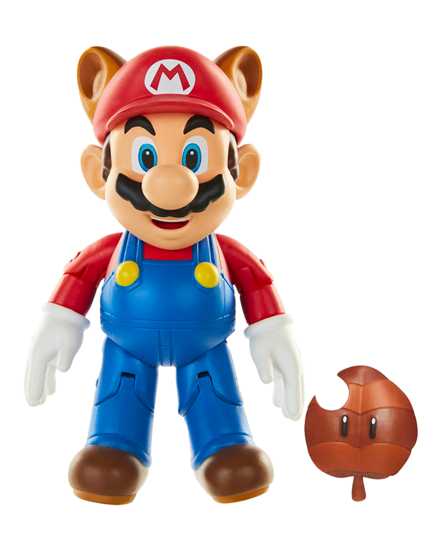 Figura Super Mario Racoon 10 cm & Super Leaf