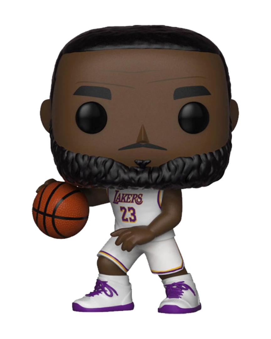 Figura pop! lebron james con uniforme blanco nba 9 cm