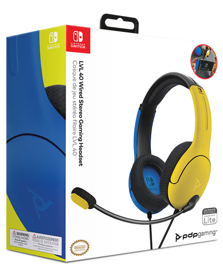 Auriculares lvl40 amarillo azul licenciados
