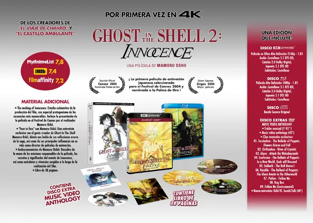 Comprar Ghost In The Shell 2: Innocence Edición Coleccionista 4K + Blu-ray Coleccionista Blu-ray