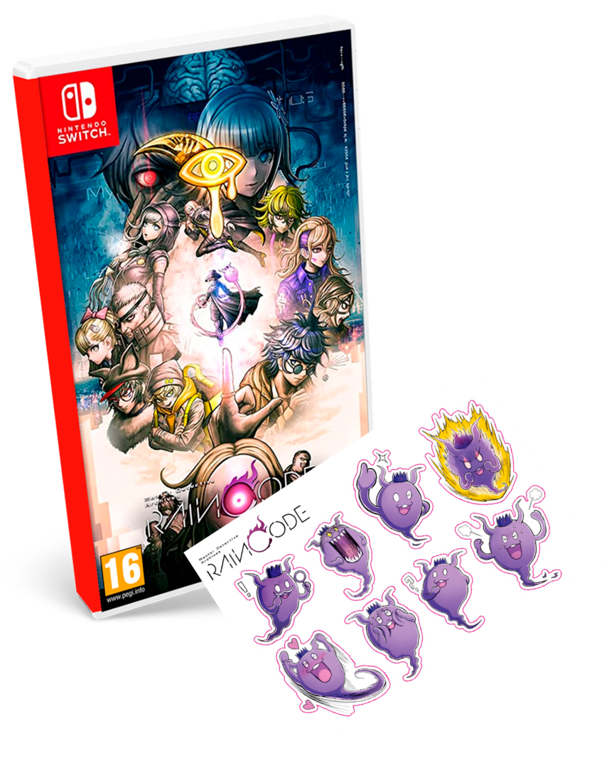 Master detective archives: raincode + set de pegatinas oficial nintendo