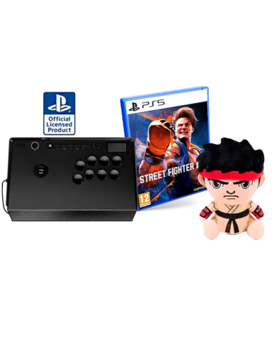 Comprar Joystick Titan Qanba con Licencia Oficial Playstation + Street Fighter 6 + Peluche Ryu PS5 Pack Titan
