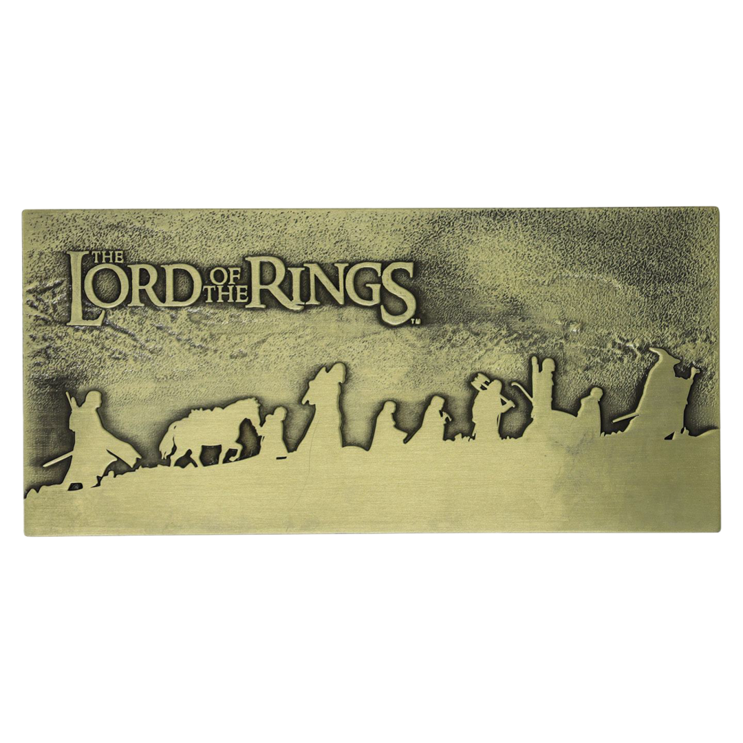 Placa metálica el señor de los anillos edición limitada fanattik