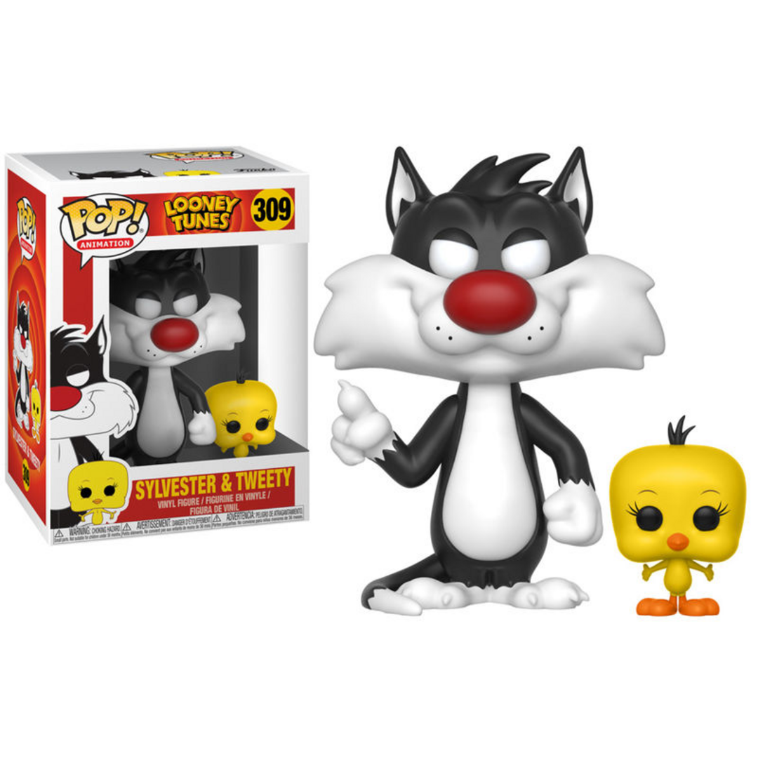 POP Funko Animation Looney Tunes Sylvester Cat & Tweety - Silvestre - Figura de Vinilo Coleccionable - Idea de Regalo- Mercancia Oficial - Juguetes para Niños y Adultos - TV Fans