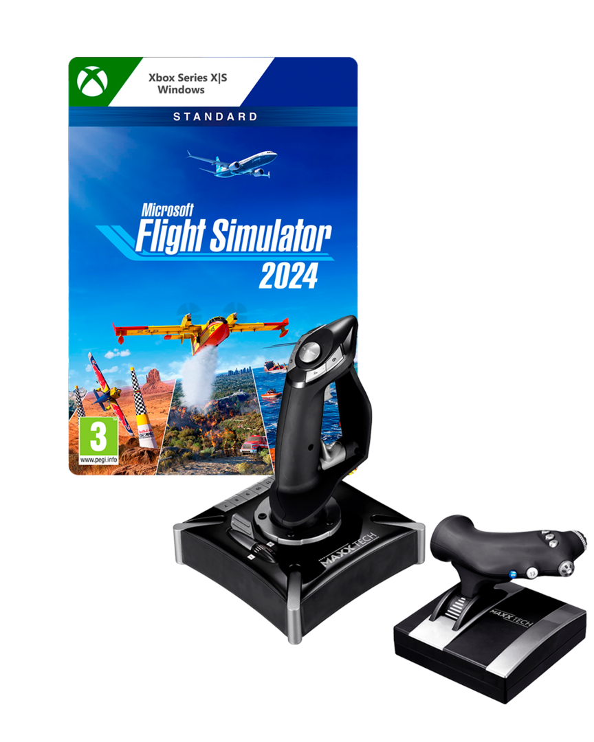 Pack Microsoft Flight Simulator 2024 Edición Estándar + FlightStick HOTAS Pro Flight Combo Maxx Tech