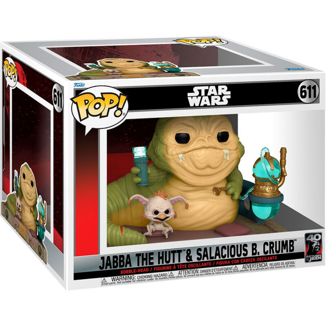 Figura pop star wars 40th jabba the hutt & salacious b crumb