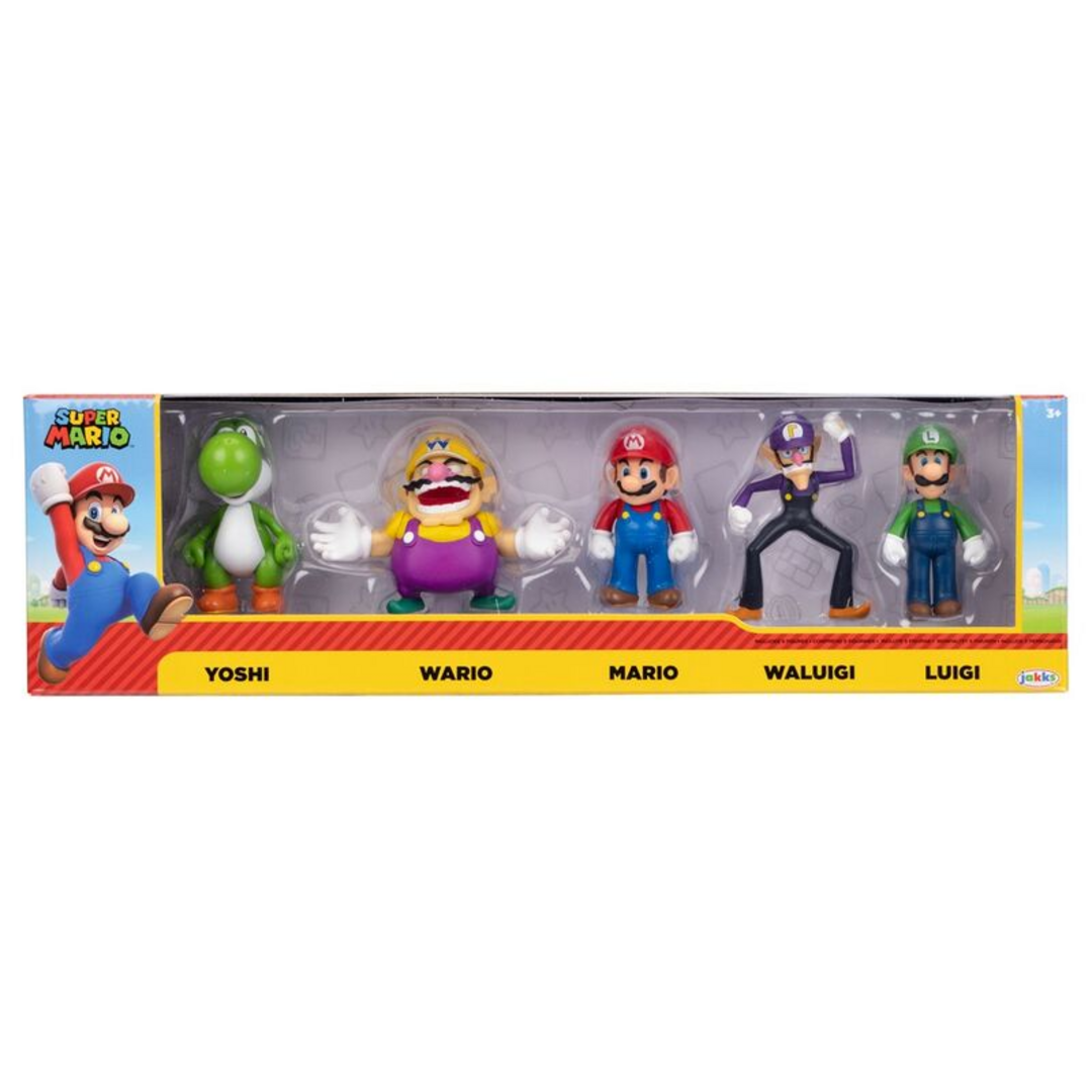 Blister 5 figuras super mario bros 6cm
