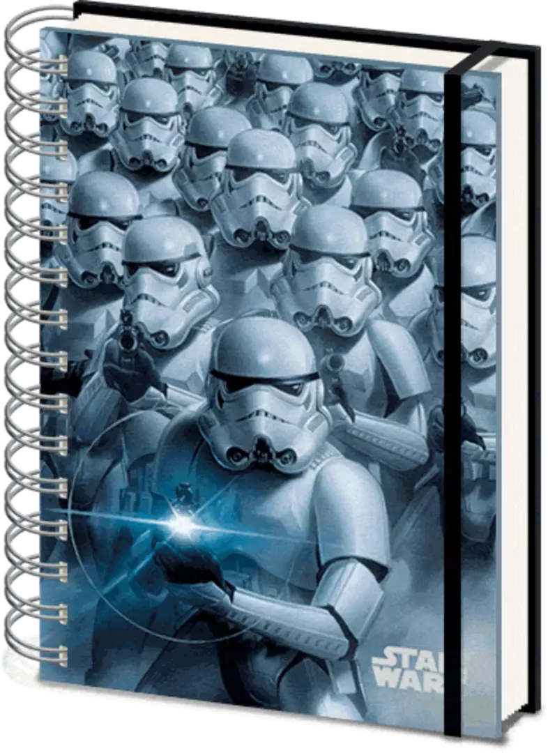 Star wars -  cuaderno a5 espiral tapas 3d stromtroopers