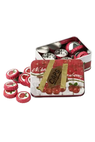 Replica Set 20 Chapas con Caja de Hojalata Fallout Nuka-Cranberry DevPlus