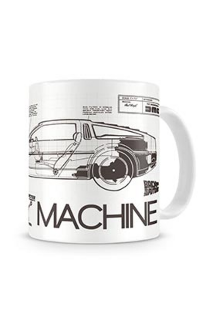 Back to the future time machine taza ceramica regreso al futuro