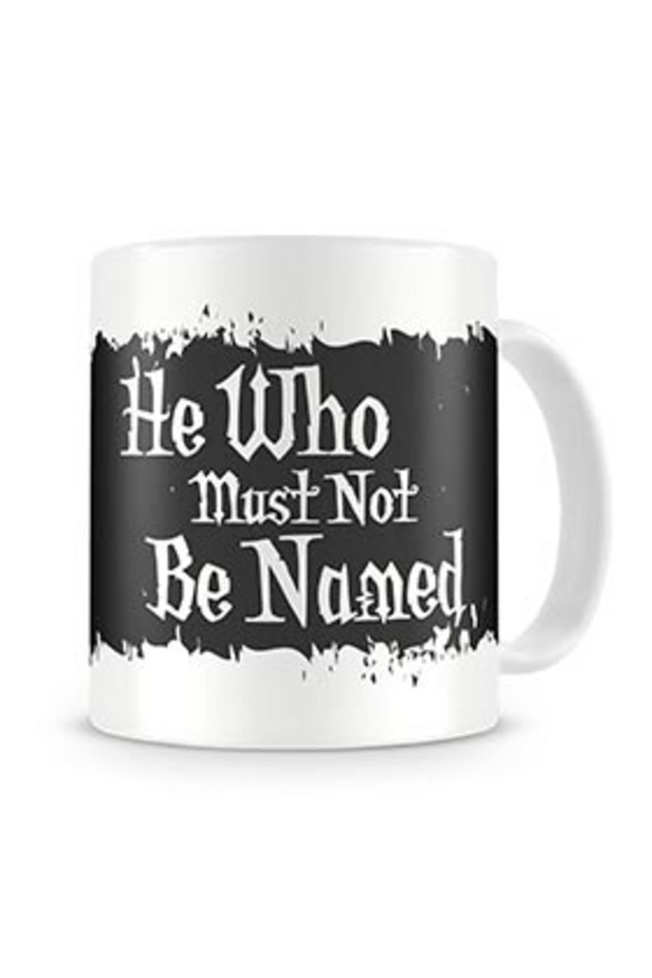 Taza ceramica quien no debe ser nombra blanca y negra harry potter – imagen 2