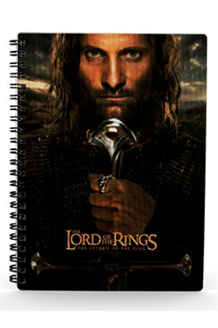 Libreta Efecto 3D Aragorn El Señor De Los Anillos