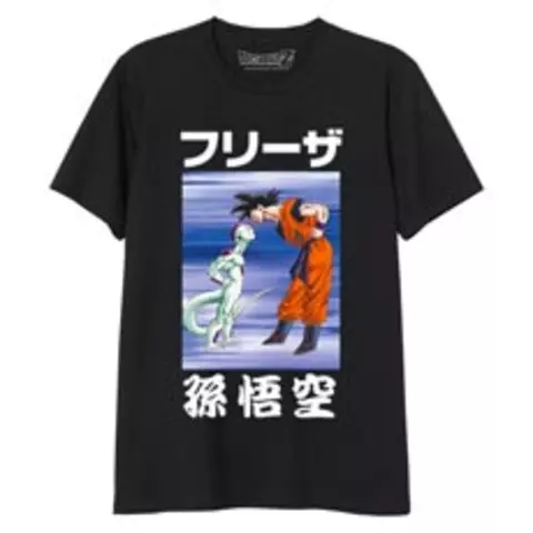 Goku Vs Freezar Cover Talla L Camiseta Negra Chico Dragon Ball