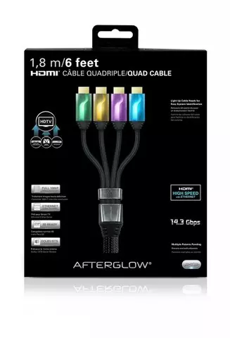 Comprar Set de 4 Cables HDMI 6' AfterGlow (Verde/Dorado/Lila/Azul) PS3 - 1.jpg - 1.jpg