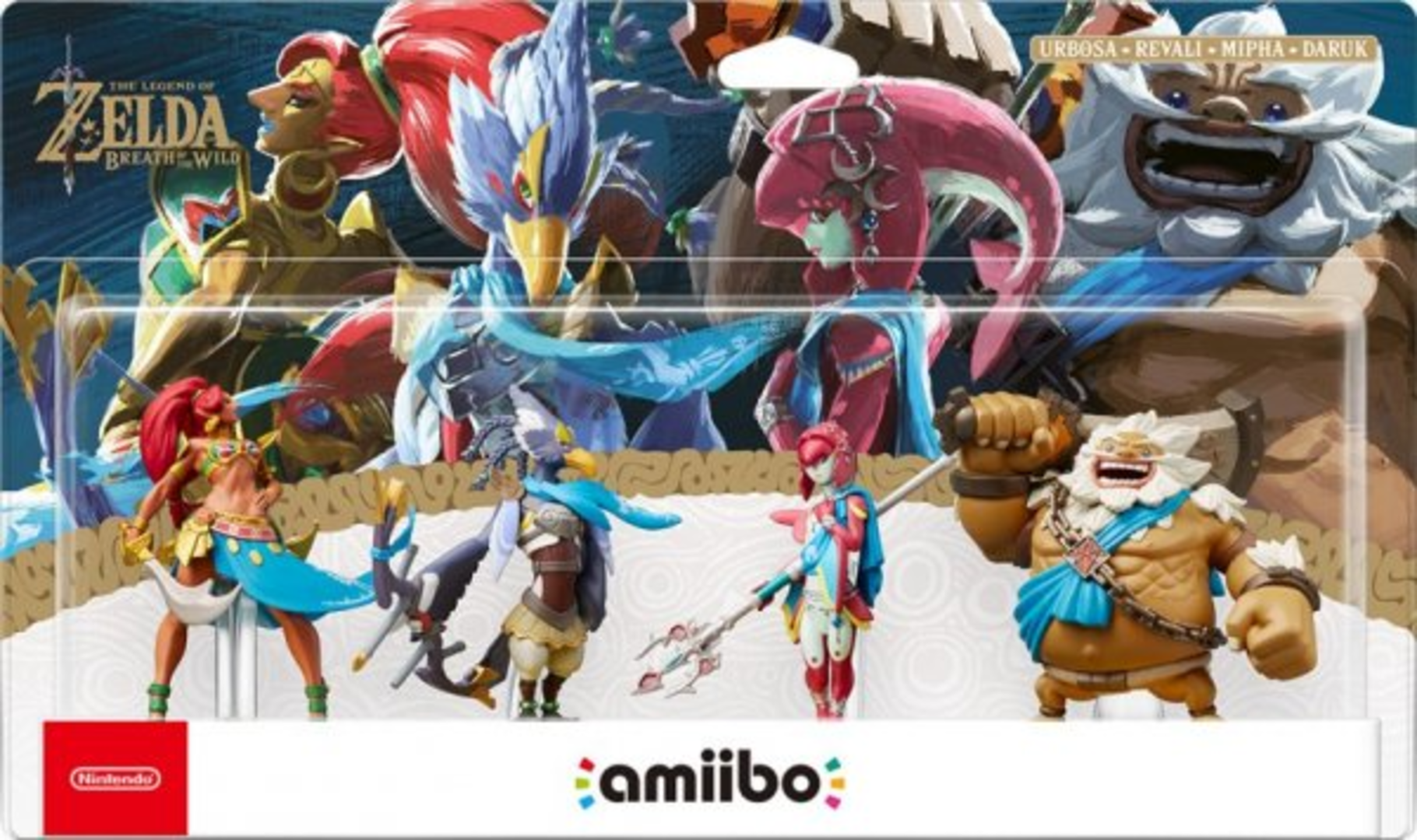 Figura amiibo pack de 4: daruk, mipha, revali, urbosa(zelda)